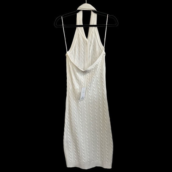 NWT Pink Rose Brand White Halter Sweater Dress Size Small - Picture 2 of 5